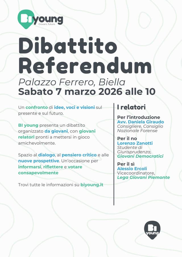Locandina Dibattito Referendum 2026 - BIyoung 2026